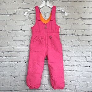 Obermeyer Snoverall Girl’s I-Grow Winter Ski Snow Bib Overalls Pink Sz 4